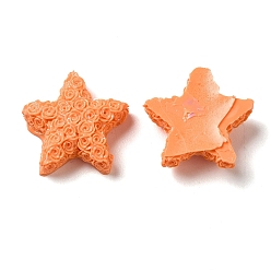 Orange Opaque Resin Cabochons, Star, Orange, 16.5x17x5.5mm