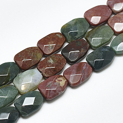 Indian Agate Natural Indian Agate Beads Strands, Faceted, Calabash, 16~16.5x12x6mm, Hole: 1mm, about 12pcs/strand, 7.8 inch
