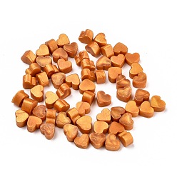 Dark Orange Sealing Wax Particles, for Retro Seal Stamp, Heart, Dark Orange, 7.3x8.6x5mm, about 110~120pcs/bag
