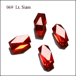 Красный Имитация Австрийские кристаллические шарики, класс AAA, граненые, колонка, красные, 8x5.5 мм, отверстие : 0.7~0.9 мм
