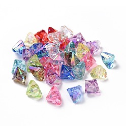 Mixed Color Transparent Acrylic Beads, Triangle, Mixed Color, 18x21x16mm, Hole: 2.5mm