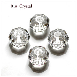 Claro Imitación perlas de cristal austriaco, aaa grado, facetados, octágono, Claro, 10x7 mm, agujero: 0.9~1 mm