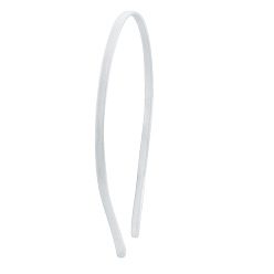 Blanco Fornituras de banda para el cabello de hierro, cubierto con tela, blanco, 152.5x2.5 mm, diámetro interior: 142x122 mm