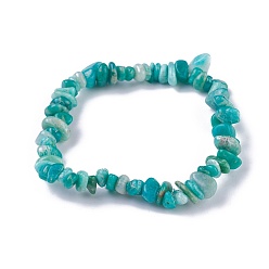 Amazonite Perles naturelles amazonite étirer bracelets, avec du fil de cristal élastique coréen, 2 pouces ~ 2-1/8 pouces (5.2~5.3 cm)