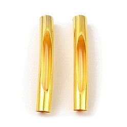 Golden Brass Tube Beads, Hollow Curved Tube, Golden, 35x5mm, Hole: 4mm
