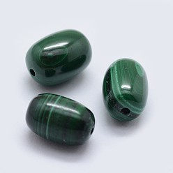 Malaquita Perlas de malaquita naturales, oval, 12x8~9 mm, agujero: 1.2 mm