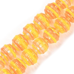 Orange Brins de perles à chalumeau manuels, avec l'émail, ronde, orange, 12.5~13mm, Trou: 1.5mm, Environ 33 pcs/chapelet, 14.88~14.96 pouce (37.8~38 cm)