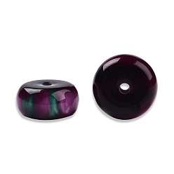 Púrpura Abalorios de resina, de piedras preciosas de imitación, Disco redondo plano, púrpura, 16.5~17x8.5~9 mm, agujero: 2~2.3 mm