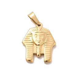 Doré  Placage sous vide 201 pendentifs en acier inoxydable, charmes de pharaon, or, 25x20x4mm, Trou: 8.5x4.5mm