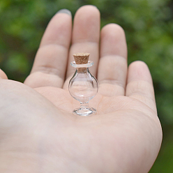 Claro Adorno de botellas de vidrio, vaso vacío deseando botellas, decoraciones de casas de muñecas, copa de vino con corcho, Claro, 22~26x14 mm