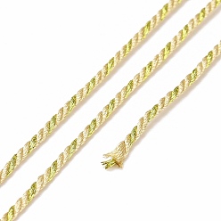 Verge D'or Pâle Cordon filigrane polycoton, corde tressée, avec bobine en plastique, pour accrocher au mur, artisanat, emballage cadeau, verge d'or pale, 1.5mm, environ 21.87 yards (20m)/rouleau