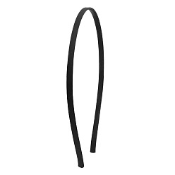 Black Iron Hair Band Findings, Covered with Cloth, Black, 152.5x2.5mm, Inner Diameter: 142x122mm