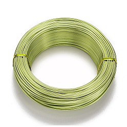 Jaune Vert Fil d'aluminium rond, fil d'artisanat flexible, pour la fabrication artisanale de poupée de bijoux de perles, jaune vert, Jauge 12, 2.0mm, 55m/500g(180.4 pieds/500g)