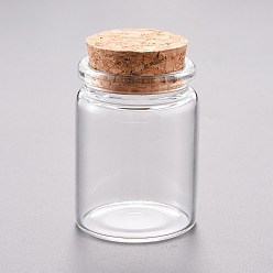 Clear Glass Bead Containers, with Cork Stopper, Wishing Bottle, Clear, 3.7x5cm, Capacity: 30ml(1.01 fl. oz)