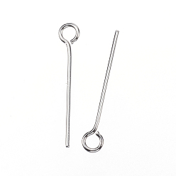 Stainless Steel Color 304 Stainless Steel Eye Pin, Stainless Steel Color, 20mm, Hole: 2mm, Pin: 0.8mm