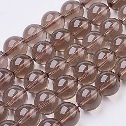 Дымчатый Кварц Природный дымчатый кварц нитей бисера, круглые, 4 мм, Отверстие : 1 мм; около 45 шт / нитка, 8 дюйм