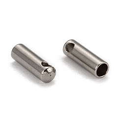 Stainless Steel Color 304 Stainless Steel Cord Ends, Tube, Stainless Steel Color, 7x2mm, Inner Diameter: 1.5mm