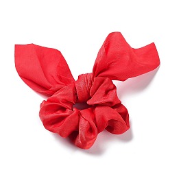 Red Rabbit Ear Polyester Elastic Hair Accessories, for Girls or Women, Scrunchie/Scrunchy Hair Ties, Red, 165mm