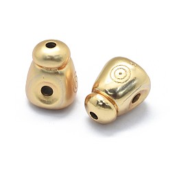 Oro Abalorios de latón de 3 agujeros, cuentas perforadas en t, dorado, 17.5x13x13.5 mm, agujero: 2.5~3 mm