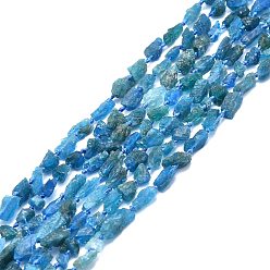 Apatite Raw Rough Natural Apatite Beads Strands, Nuggets, 8~12x5~7.5x3~6.5mm, Hole: 0.8mm, about 33~38pcs/strand, 15.55 inch(39.5cm)