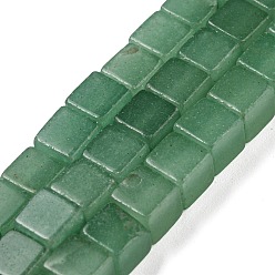 Green Aventurine Natural Green Aventurine Beads Strands, Cube, 6~6.5x6~6.5x6~6.5mm, Hole: 1.2mm, about 63~64pcs/strand, 15''~15.16''(38.1~38.5cm)