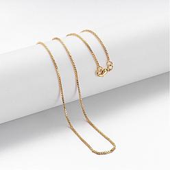 Oro Collares de cadena de latón, cadena de caja, con broches de langosta, dorado, 18.1 pulgada