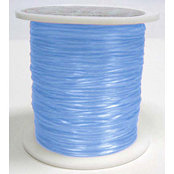 Azul Claro Cuerda de cristal elástica plana, hilo de cuentas elástico, para hacer la pulsera elástica, teñido, azul claro, 0.8 mm, aproximadamente 65.61 yardas (60 m) / rollo