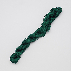 Dark Green Nylon Thread, Nylon Jewelry Cord for Custom Woven Bracelets Making, Dark Green, 1mm, about 26.24 yards(24m)/bundle, 10bundles/bag, about 262.46 yards(240m)/bag
