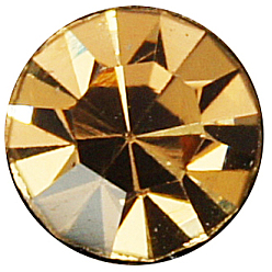 Lt.Col.Topazee Séparateurs perles en verre avec strass en laiton, Grade a, rondelle, couleur de métal d'or clair, lt.col.topaz, 9x4mm, Trou: 4mm