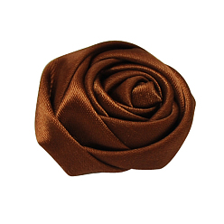 Кокосово-Коричневый Ткань из ткани из полиэстера ручной работы с ткаными кабошонами, роза, кокосового коричневый, 29x29x14 мм