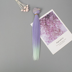 Pourpre Moyen Cheveux longs et raides de coiffure de poupée de fibre à haute température, pour bricolage fille bjd making accessoires, support violet, 25~30 cm