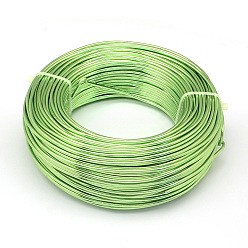 Pelouse Verte Fil d'aluminium rond, fil d'artisanat en métal pliable, fil d'artisanat flexible, pour la fabrication artisanale de poupée de bijoux de perles, pelouse verte, Jauge 17, 1.2mm, 140m/500g(459.3 pieds/500g)