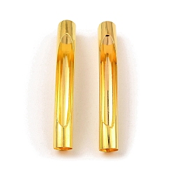 Oro Perlas de tubo de latón, tubo curvado hueco, dorado, 46x6 mm, agujero: 5.5 mm