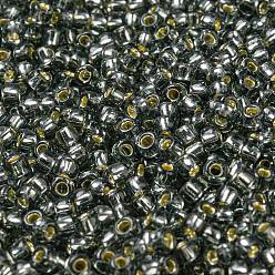 (29B) Silver Lined Gray Toho perles de rocaille rondes, perles de rocaille japonais, (29 b) gris argenté, 11/0, 2.2mm, Trou: 0.8mm, environ 50000 pcs / livre