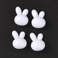 Blanco Abalorios de acrílico opacos, conejo, blanco, 24x16.5x13.5 mm, agujero: 4 mm, Sobre 215 unidades / 500 g