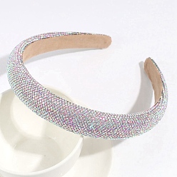 Colorful Rhinestone Hair Band, Sponge Hair Accessories for Women Girl, Colorful, 160x135mm
