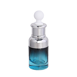 Teal Empty Glass Dropper Bottles, for Essential Oils Aromatherapy Lab Chemical, with Plastic Cover, Refillable Bottle, Teal, 10x3.8cm, Capacity: 20ml(0.68fl. oz)