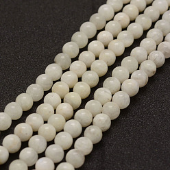 White Moonstone Filamentos blancos naturales del grano de la piedra lunar, grado ab, rondo, 10 mm, agujero: 1 mm, sobre 39 unidades / cadena, 15.3 pulgada (39 cm)