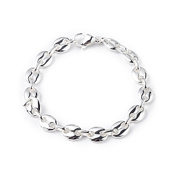 Серебро 304 браслет-цепочка из кофейных зерен из нержавеющей стали для мужчин и женщин, серебряные, 8-3/8 дюйм (21.4 см)