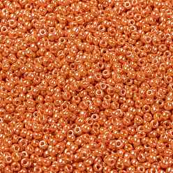 (RR423) Lustre Orange Clair Opaque Perles rocailles miyuki rondes, perles de rocaille japonais, 8/0, (rr 423) lustre orange clair opaque, 8/0, 3mm, Trou: 1mm, environ2111~2277 pcs / 50 g