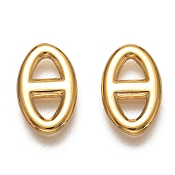 Oro 304 de acero inoxidable que une los anillos, oval, dorado, 14.5x9x2 mm, diámetro interior: 3.5 mm