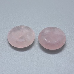 Розовый Кварц Природного розового кварца кабошонов, граненые, плоско-круглые, 24.5x8.5 мм