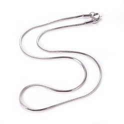 Color de Acero Inoxidable 304 collares de cadena de serpiente de acero inoxidable, con cierre de langosta, color acero inoxidable, 15.7 pulgada (40 cm), 1.5 mm, 1.5 mm