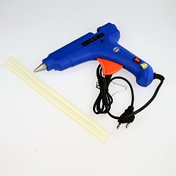 Blue DIY Jewelry Tool Sets, Glue Gun with Thirty Plastic Sticks, Type C Plug(European Plug), 135~190x7~105mm, Voltage: 100-240V, Rate of Work: 20W, Blue, 135~190x7~105mm