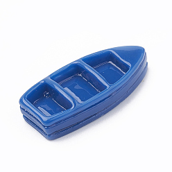 Royal Blue Resin Cabochons, Boat, Royal Blue, 27x11.5x6mm