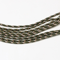 Verde Oliva Oscura Cuerdas de cable de poliéster y spandex, 1 núcleo interno, verde oliva oscuro, 2 mm, aproximadamente 109.36 yardas (100 m) / paquete