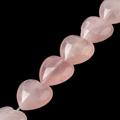 Quartz Rose Naturel a augmenté perles de quartz brins, cœur, 15x16x7.5mm, Trou: 1mm, Environ 12 pcs/chapelet, 6.97''~7.09'' (17.7~18 cm)