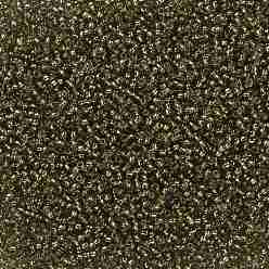 (758) Gold Lined Black Diamond Cuentas de semillas redondas toho, granos de la semilla japonés, (758) diamante negro forrado en oro, 11/0, 2.2 mm, agujero: 0.8 mm, Sobre 5555 unidades / 50 g