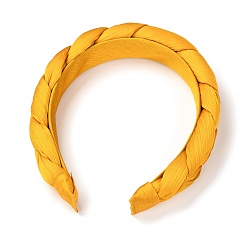 Gold Plastic Hair Bands, with Cloth Covered, Gold, 21~30mm, Inner Diameter: 132mm