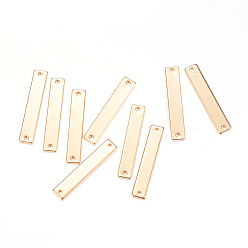 Light Gold Brass Links connectors, Rectangle, Light Gold, 29x5x1mm, Hole: 1mm